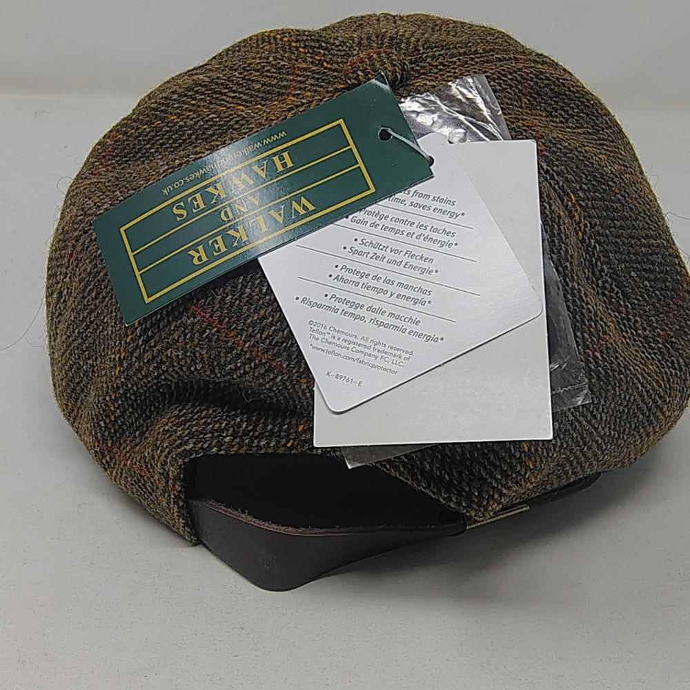 Walker and Hawkes Derby Tweed and Leather Adjustable Cap - Picture 4 of 9